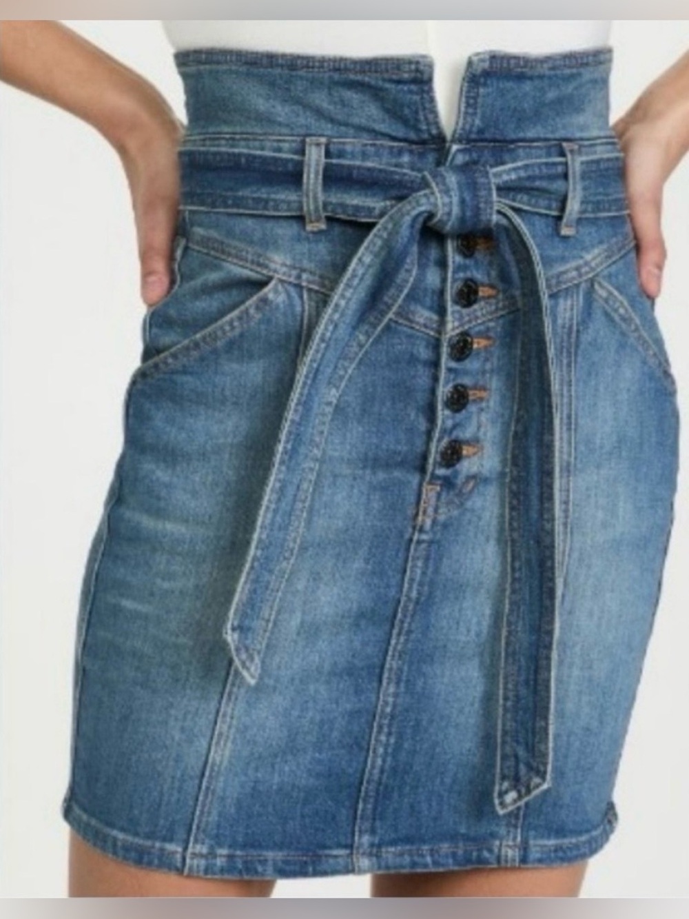 Veronica Beard Jeans Button Waist Skirt Size 8